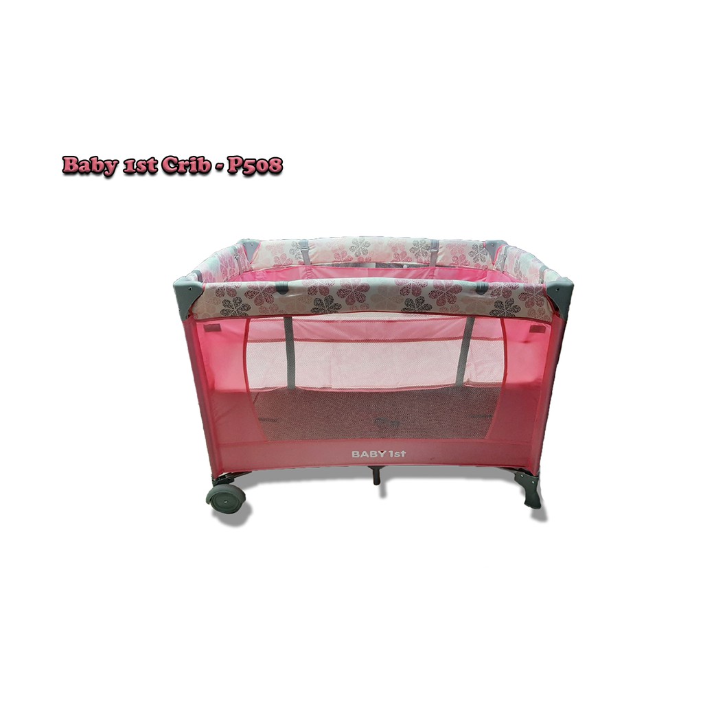 pink and grey playpen