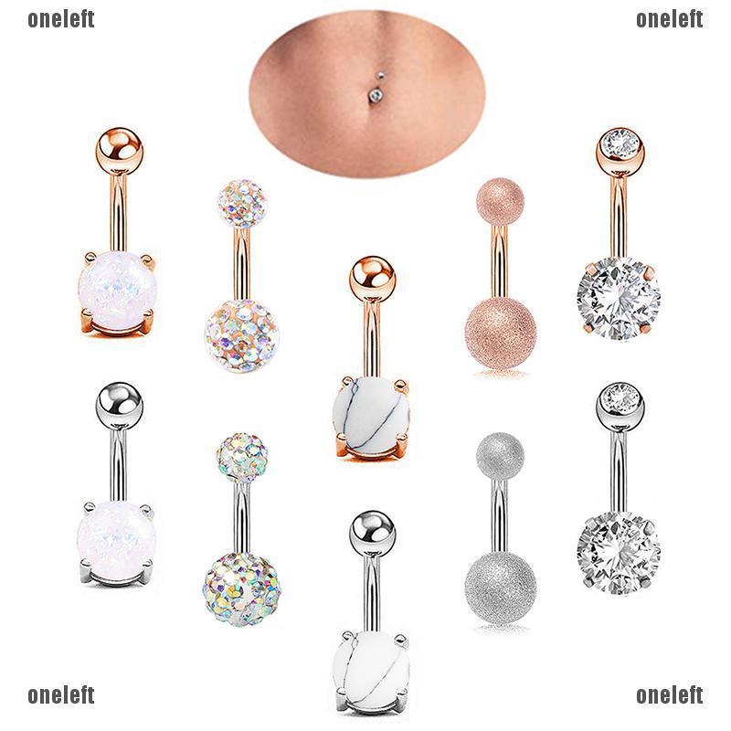 Beauty Crystal Shiny CZ Stone Navel Belly Button Ring Body Piercing Jewelry 4Pcs
