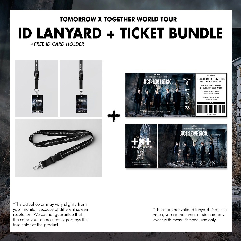 TXT WORLD TOUR ACTLOVESICK ID LANYARD + TICKET BUNDLE Shopee Philippines