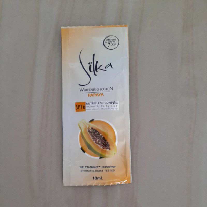 Silka Papaya Whitening Lotion Sachet (10ml) Shopee Philippines