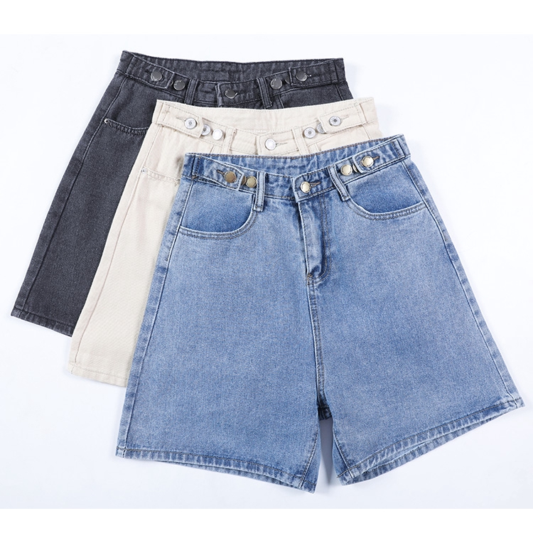 Women Korean High waist Denim Shorts Retro Maong Shorts COD Shopee