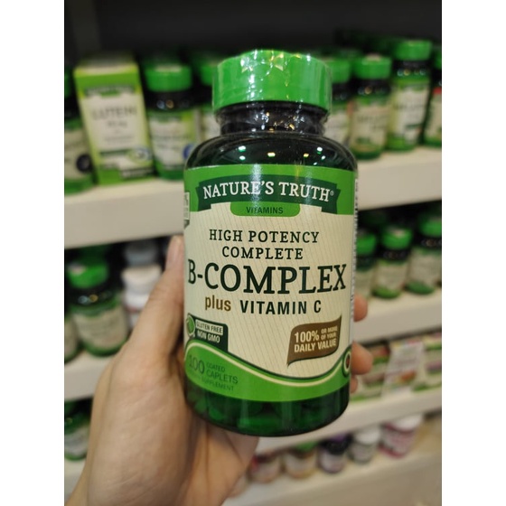 Nature's Truth Vitamins High Potency Complete B-Complex Plus Vitamin C ...