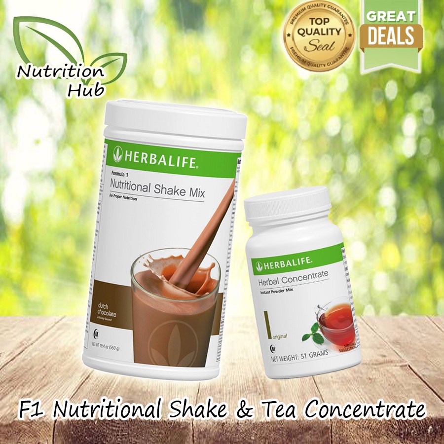 Herbalife F1 Nutritional Shake Mix and Herbal Tea Concentrate Set ...