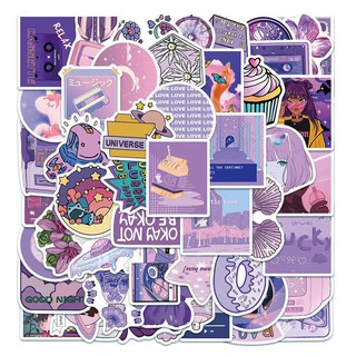 xs362-50 pcs ins wind purple style girly graffiti waterproof sticker