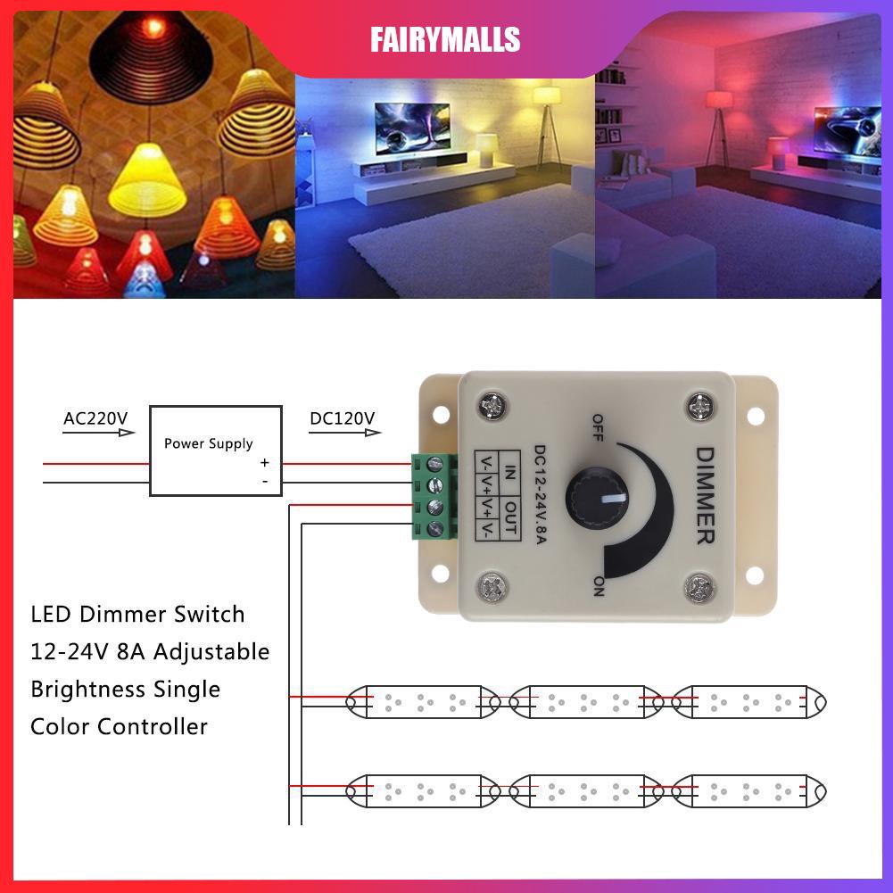 F☀LED Dimmer Switch 1224V 8A Brightness Lamp Strip Driver Shopee