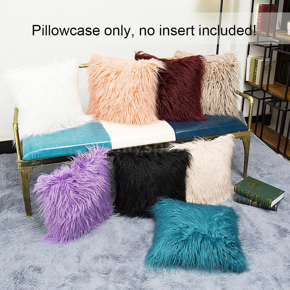 Long Plush Pillowcase Cushion Cover Super Soft Fur Throw Pillow Case