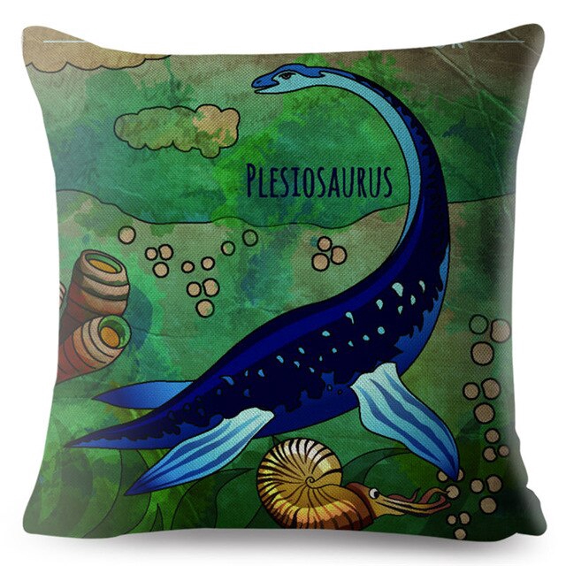 Jurassic Dinosaur Plesiosaur Print Throw Pillow Cushion Covers  Pillows Cases