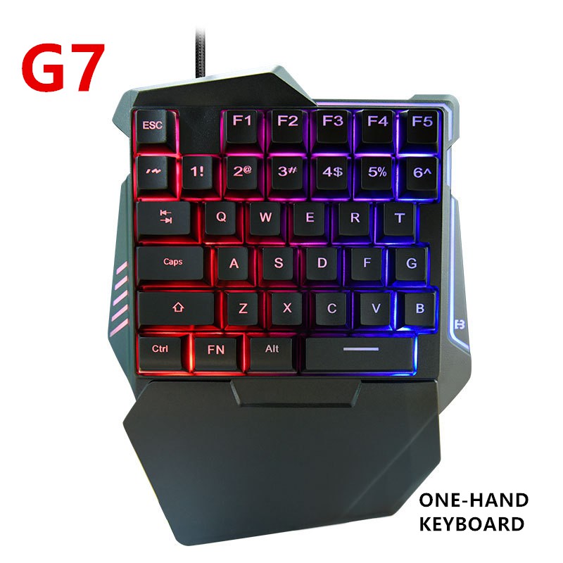 G7 Rgb One Hand Gaming Keyboard Wired Gaming Keypad With Led Backlight