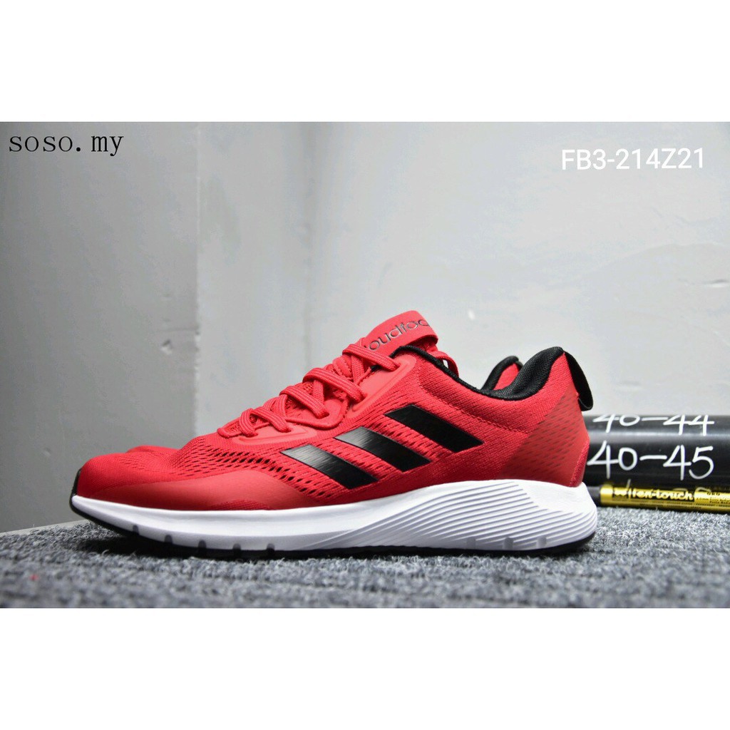 red and grey adidas shoes