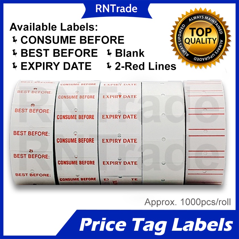 Date Sticker Label - Best Before / Expiry Date / Consume Before / Plain ...