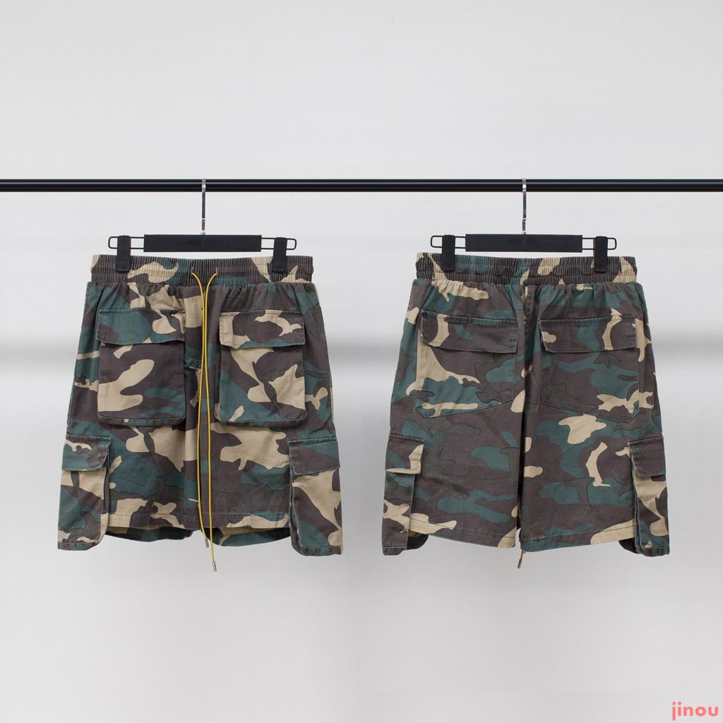camo distressed shorts