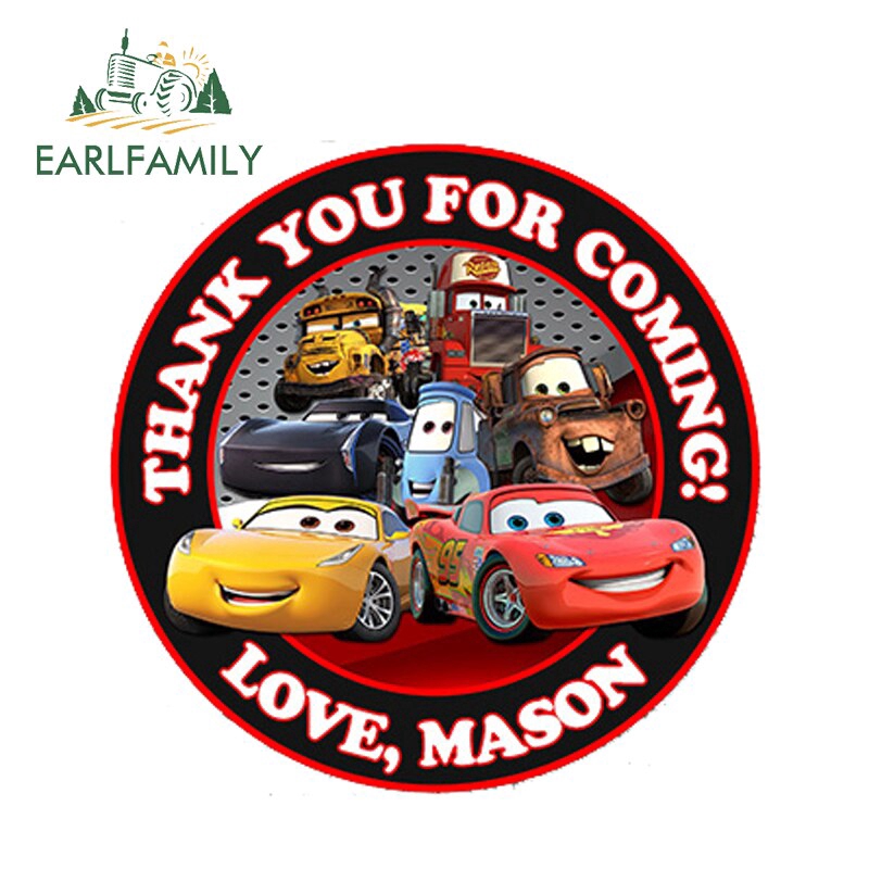 disney cars thank you tags