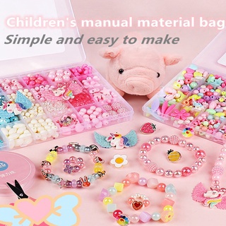 24 grid Beads Set Kids Toy Girls Mix Color Spacer Bead Bracelet Jewelry Making DIY Craft Accessories