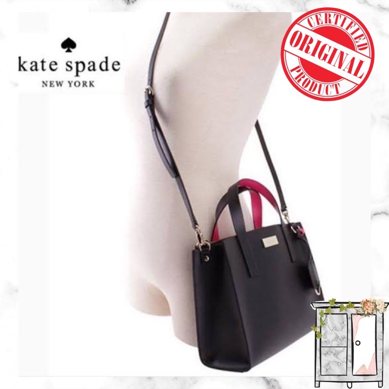 NEW 100% Original Kate Spade Anissa Black & Hot Pink Putnam Drive Magnetic  Satchel Crossbody | Shopee Philippines