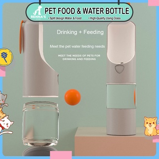 Renna‘s Pet Rabbit Ear Portable Food Water Bottle Dog Water Bottle Pet Drinking Bottle Cat Bottle
