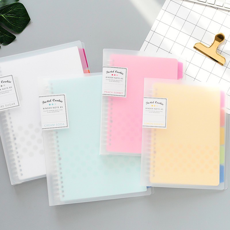 Kokuyo A5 / B5 loose leaf binder notebook pastel cookie Shopee