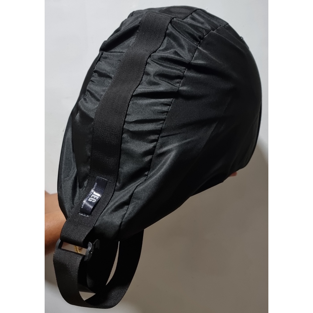 GoodsLowkey PLAIN BLACK HELMET BAG WITH STRAP & SIDE POCKETS (FOR