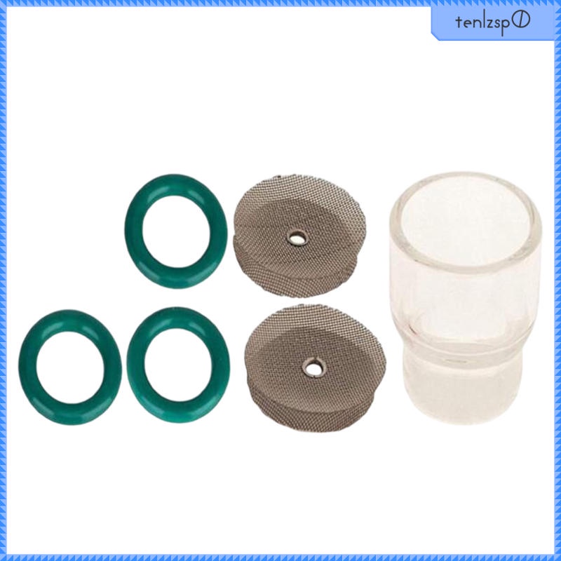 [SHASHA] 6x #12 Glass Pyrex Cup, O-Rings, for WP9/20/24/25/17/18/26 TIG Torches Welding Accessories