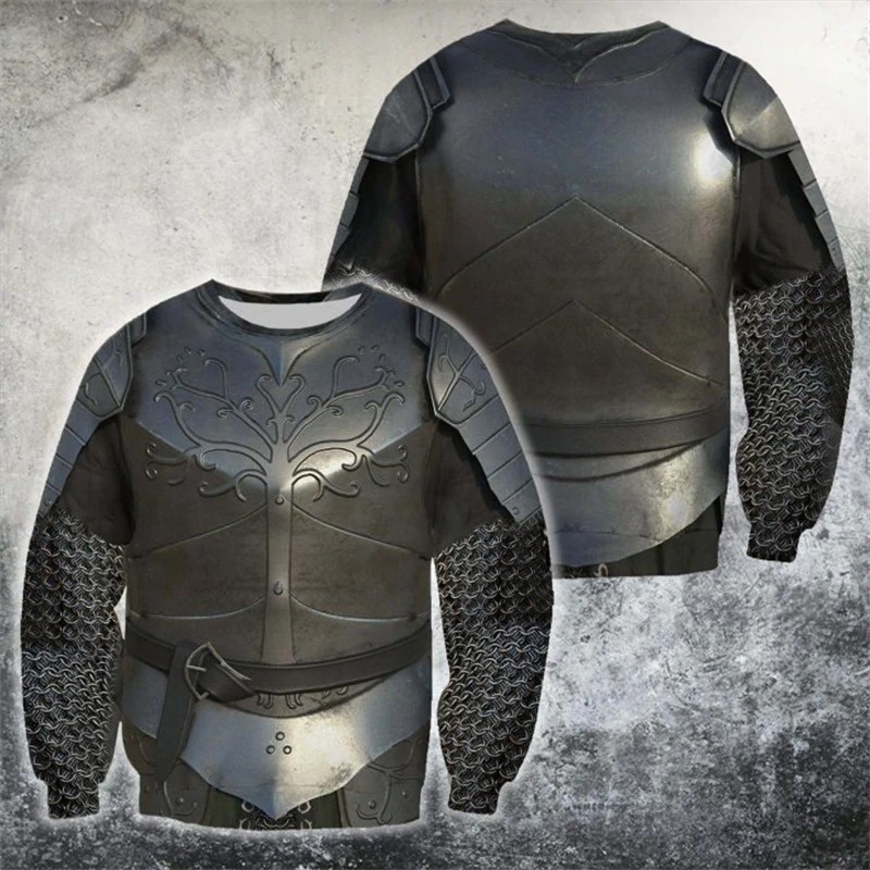 knight medieval armor print hoodie