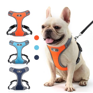 YQ New Style Pet Leash Safety Walking Dog Mesh Breathable Big Chest Harness Vest Reflective Rope Ready Stock Wholesale