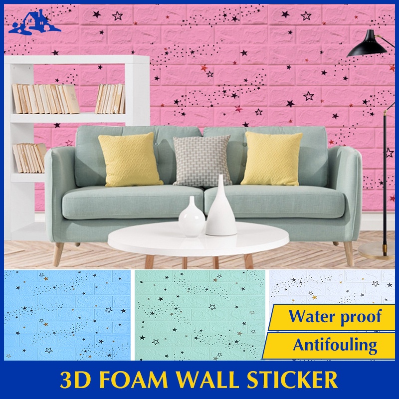 3d foam wallpaper Gypsophila design 70x77 foam sticker wholesale