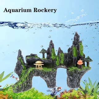 Fish Tank Rockery Aquarium Resin Mountain View Hiding Cave Aquarium Decoration