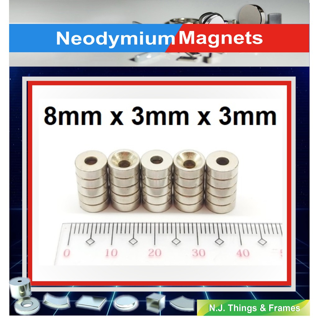 5-25pcs Ring Countersunk Strong Magnets Neodymium 12 X 5 mm Hole 4mm Rare Earth 