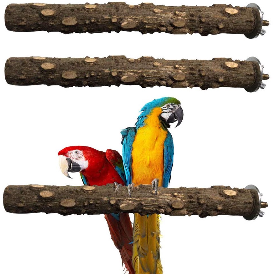 Good Sales!!!! Cage Perch Wooden Bird Natural Wood Parrot Spigot Straight Stick Toy