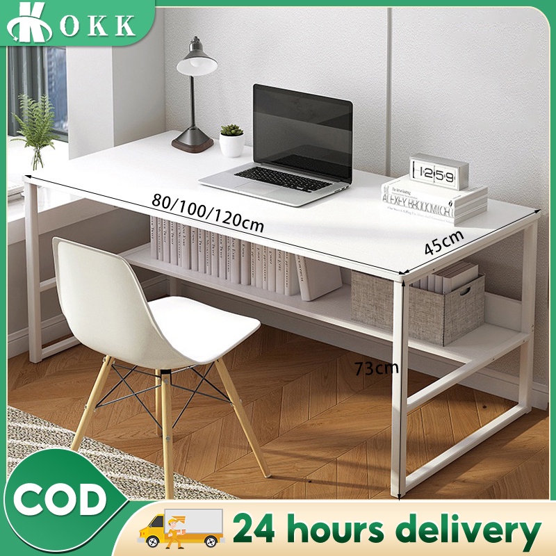 120CM Study Table Double Layer Student Table Study Desk Table Modern