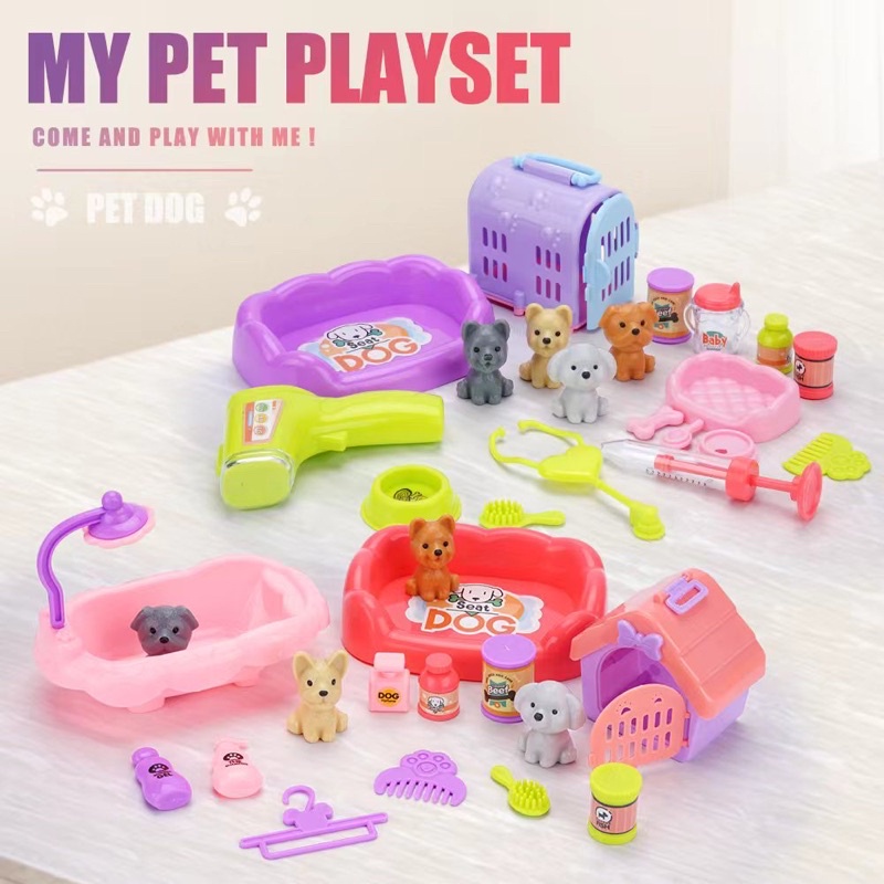 17piece Toy Pet Dog Set for Barbie BJD FR Doll Clothes Accessories Play