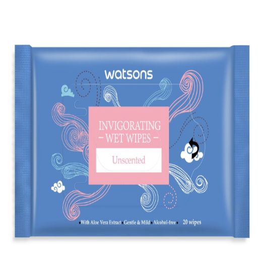 Watsons Invigorating Wet Wipes Unscented 20 Wipes Shopee Philippines