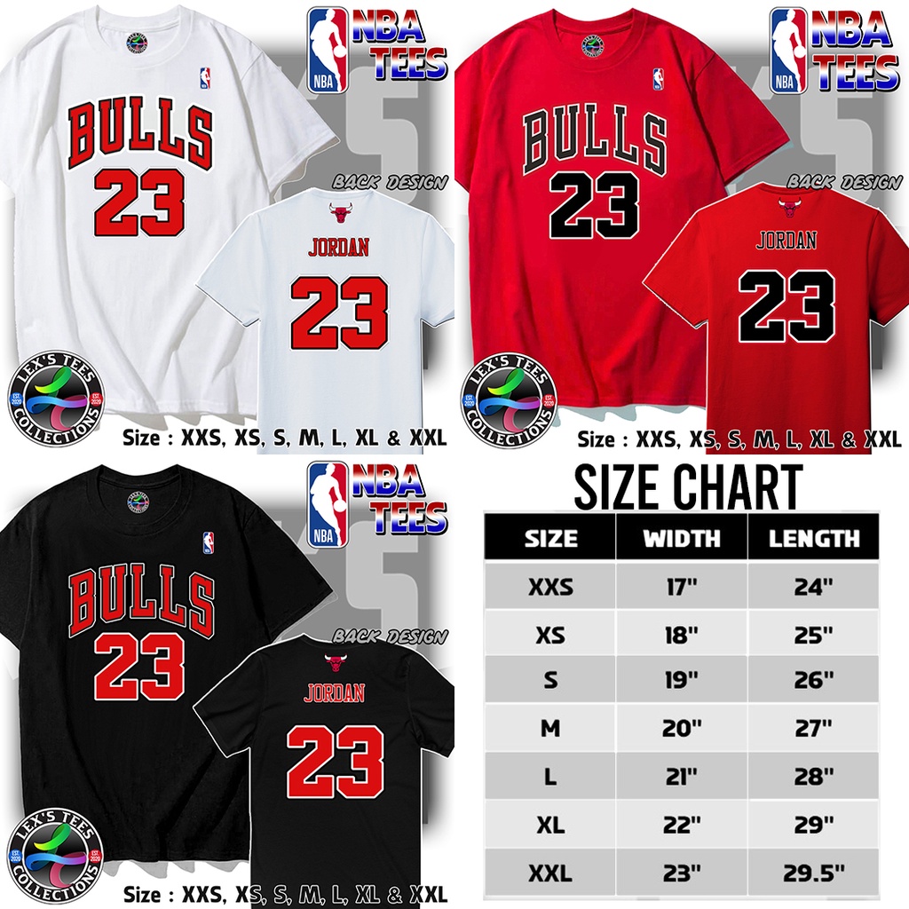 CHICAGO BULLS Michael Jordan 23 NBA Jersey Shirt Lex'sTEES Shopee