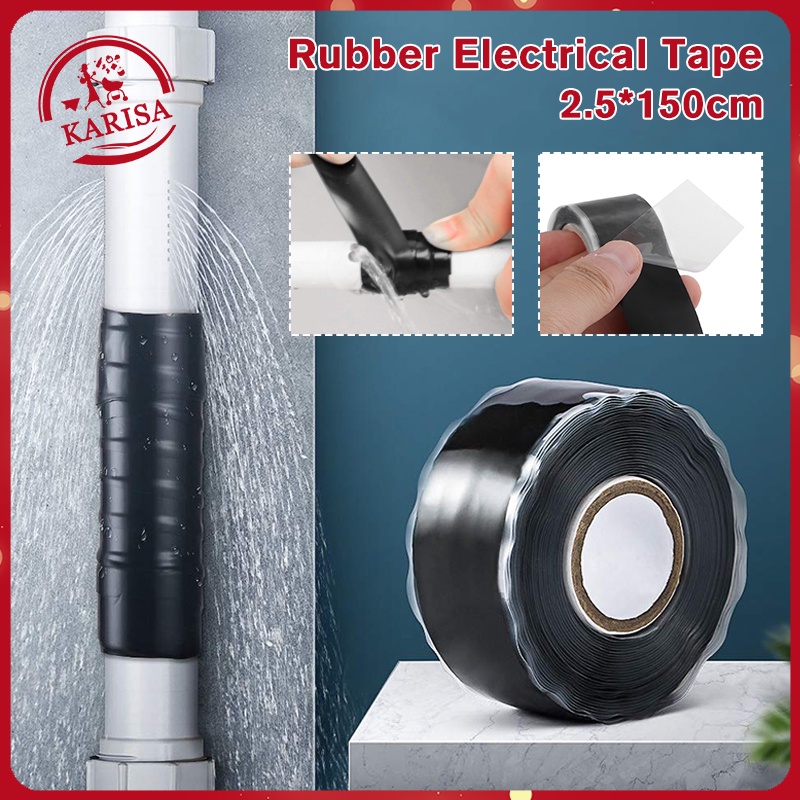 Rubber Electrical Tape Waterproof 2.5*150cm Black Silicone Repair Tape