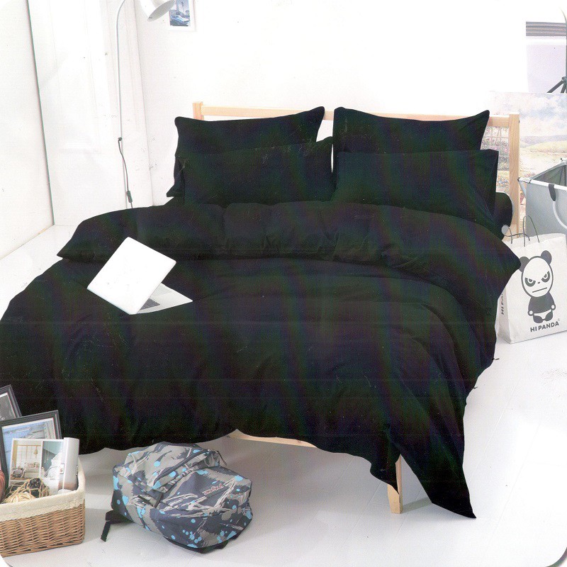 Premium Bedsheet Set of 3 ( BLACK ) Shopee Philippines