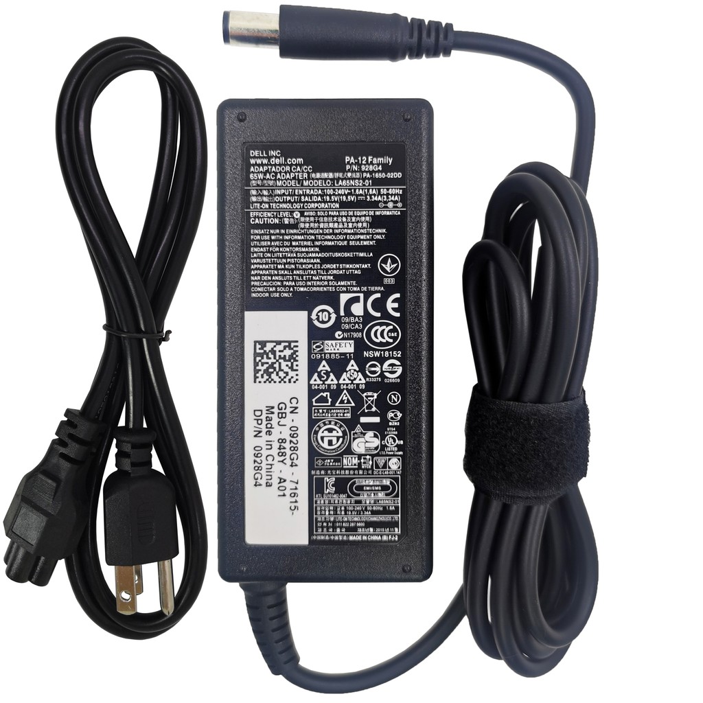 New 65W 3.34A 19.5V Laptop AC Adapter Power Cord Charger For DELL