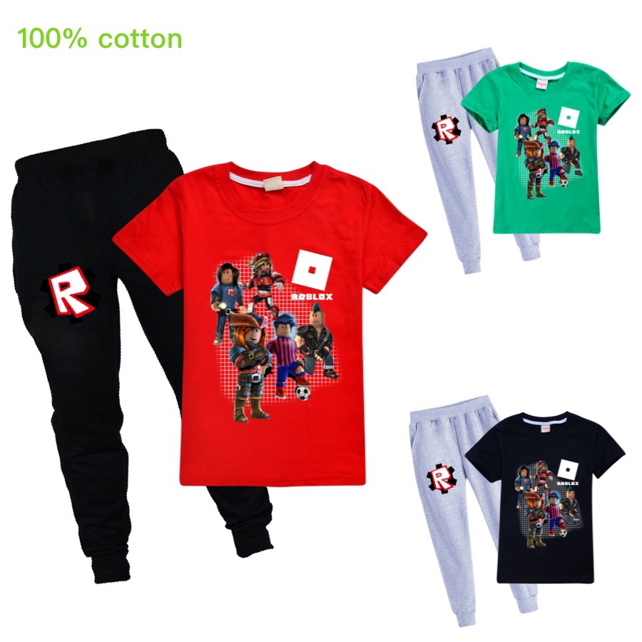 Roblox Shirt Kids Pants Roblox T Shirts Kids Long Pants Suit For Boys And Girls Two Pieces Cartoon Tee Shirt Gifts Shopee Philippines - girl shirts and pants roblox