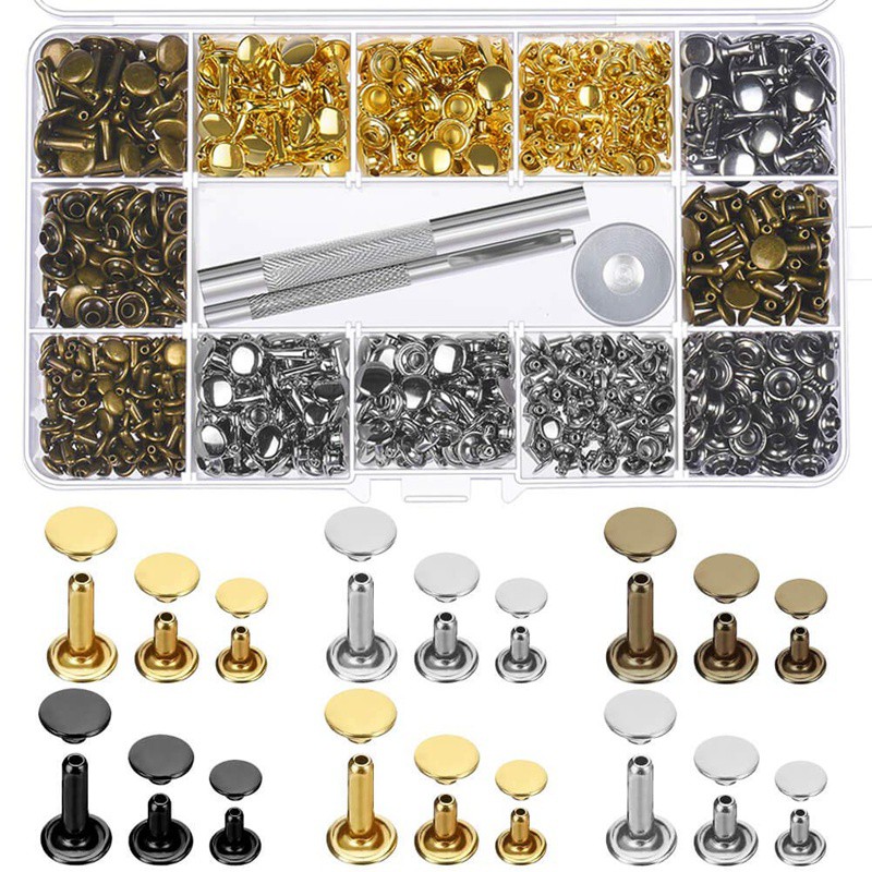 480 Sets Sizes Rivets Double Cap Rivet 