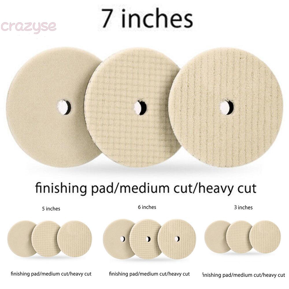 Polishing Pads 3pcs Electric machines Wool 3/5/6/7 inch White Tools