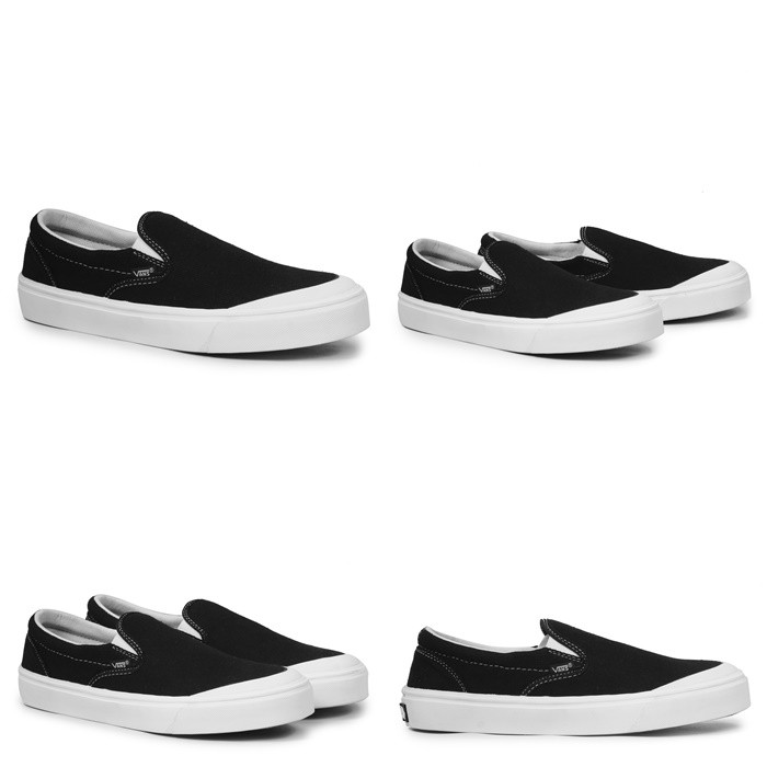 black slip shoes