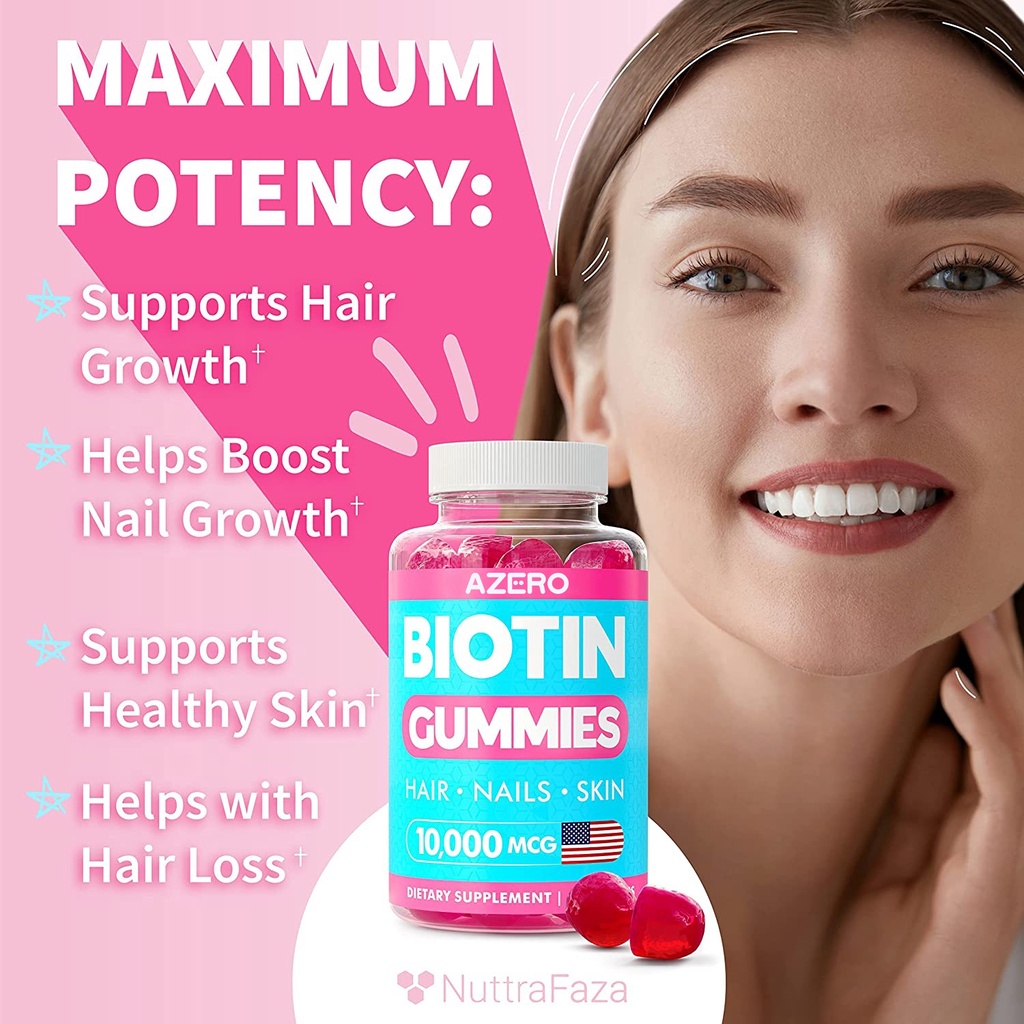 Biotin Gummies Natures Bounty Hair Skin Nails Vitamins Biotin ...