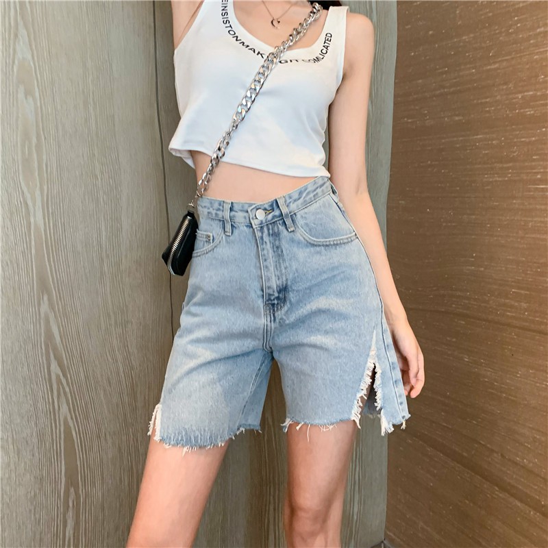 light blue hot pants