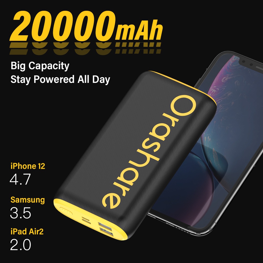 orashare-o20-20000mah-powerbank-fast-charging-large-capacity-dual-usb