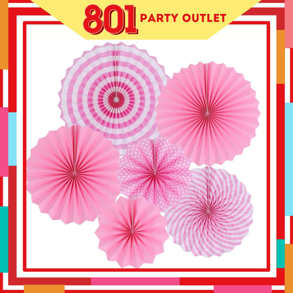 Paper Fan Decoration Various Patterns Set of 6pcs Shopee Philippines