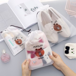 Waterproof Frosted Daisy Storage Bag Gift Drawstring Packaging Bag
