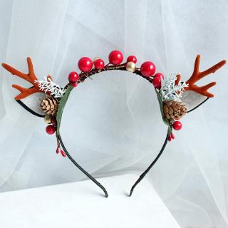 antler headband with flowers