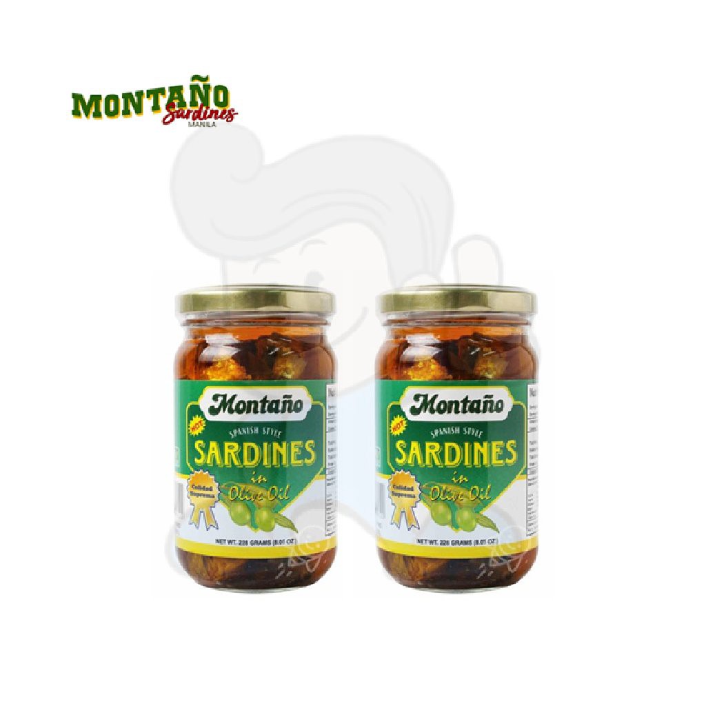 Montano Spanish Style HOT Sardines in Olive Oil, ( 2 x 228 g