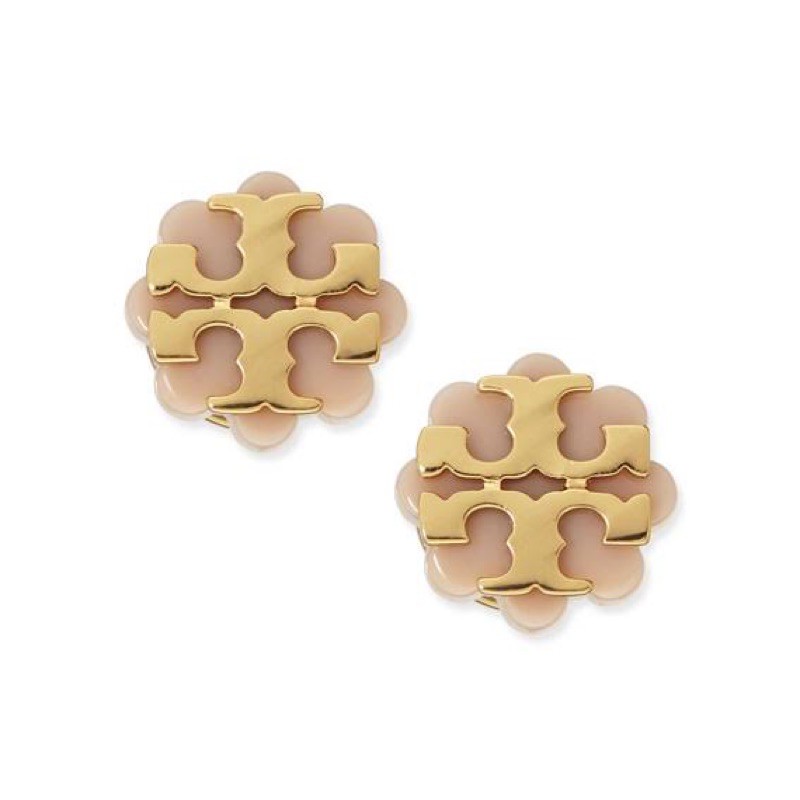 Brand New Authentic Tory Burch Logo Flower Resin Stud Earrings | Shopee  Philippines