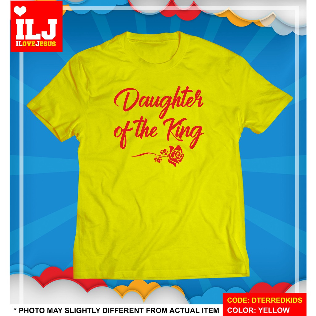 ILJ Kids Daughter Of The King Christian Gospel Shirt DTERREDKIDS