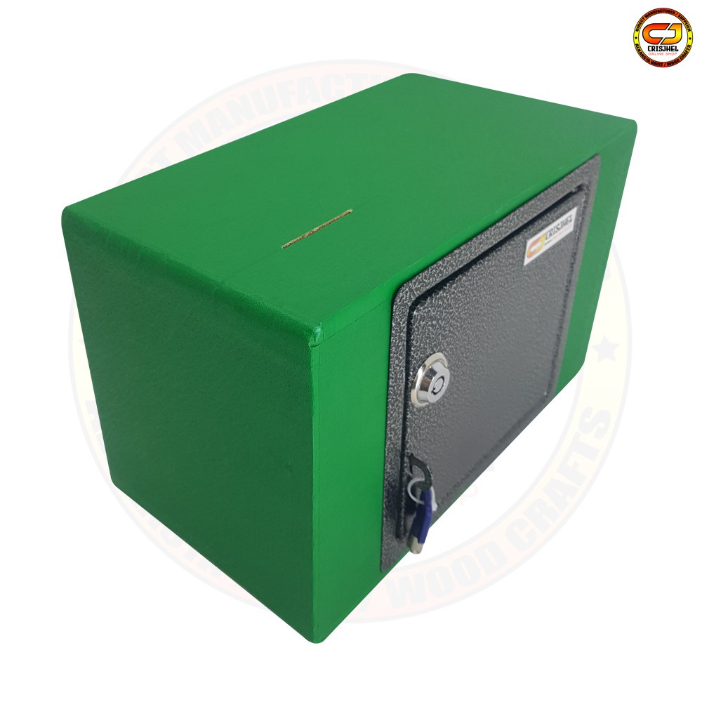 money cashier drawer money bank with lock RECTANGULAR GREEN COLOR ALKANSYA VAULT AFFORDABLE PRICE C