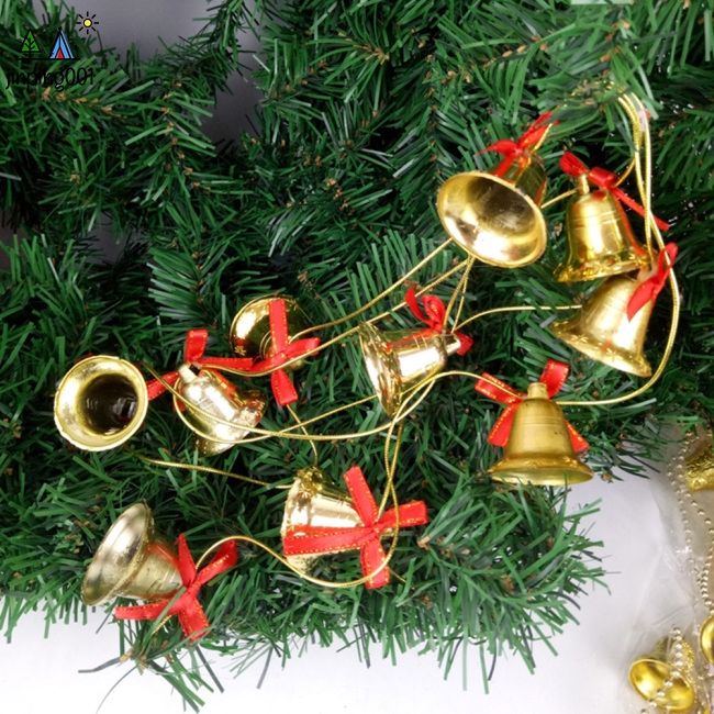 4cm Gold Color Small Bell String Hanging Pendant For Christmas